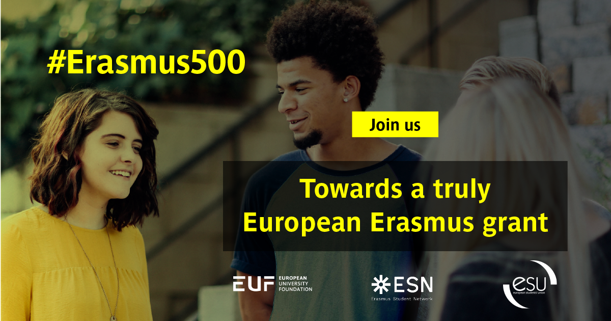 #Erasmus500: Towards a truly European Erasmus grant | Erasmus Student ...