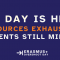 Dark blue background and text: "The day is here: resources exhausted, students still midway!"