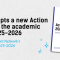 A picture of a document cover and text: "ESN adopts a new Action Plan for the academic year 2025-2026. Erasmus Student Network’s Action Plan 2025-2026".