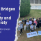 The visual has on the left side the title which says Building Bridges between University and Civil Society, The Fourth Mediterranean Student Summit. On the right there is an image of a group of young people and the ESN flag and MSS flag on the ground 