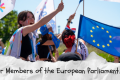 A picture of young people with flags and an EU flag with text: "Dear Members of the European Parliament..."
