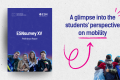 The cover of ESNsurvey XV Preliminary Report and text: "A glimpse into the students' perspective on mobility."